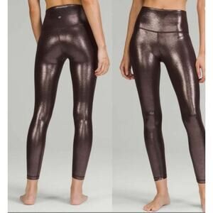 Lululemon Align High-Rise 25" Shine Radiate Foil Print French Press Leggings 14